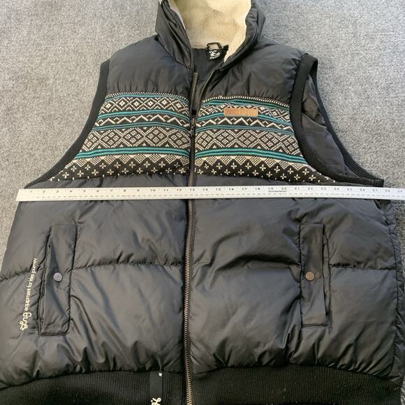 Vintage Y2K LRG Lifted Research Group Hooded Puffer Vest Mens 4XL Black Aztec - Picture 12 of 16
